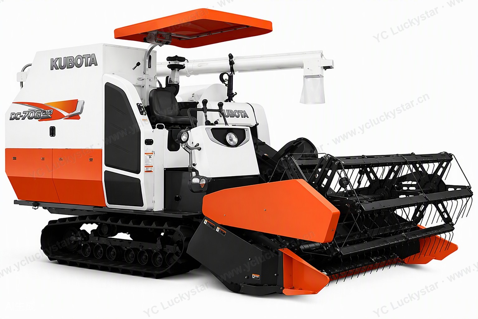 Kubota DC-70G PLUS combine harvester, studio photo